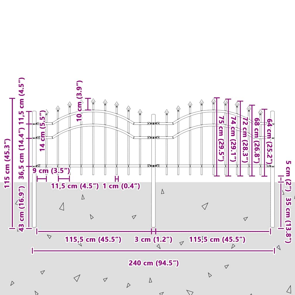 Havehegn Woerden Hvid 240 x 115 cm Pulverlakeret Stål