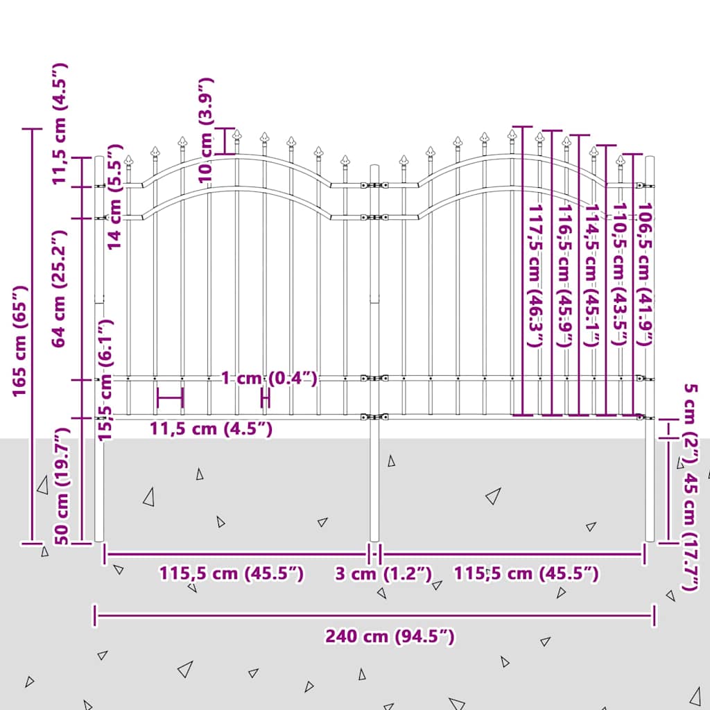 Havehegn Woerden Hvid 240 x 165 cm Pulverlakeret Stål