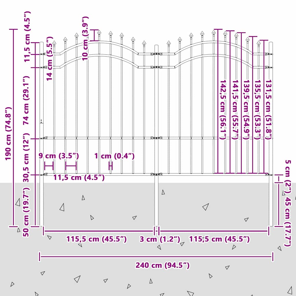 Havehegn Woerden Hvid 240 x 190 cm Pulverlakeret Stål
