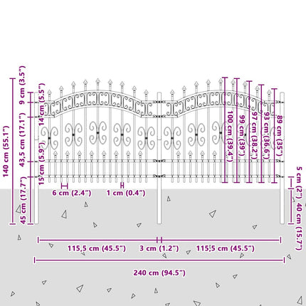 Havehegn KAMPEN 240 x 140 cm Mesh Pulverlakeret Stål Hvid