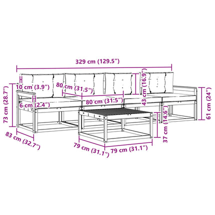 Udendørs sofagruppe 4 stk. Hvid og cremefarvet