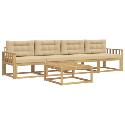 Udendørs sofagruppe 4 stk. Hvid og Beige