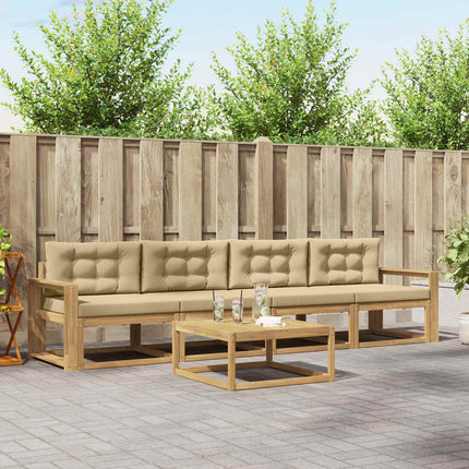 Udendørs sofagruppe med pude 4 pcs Hvid og Beige