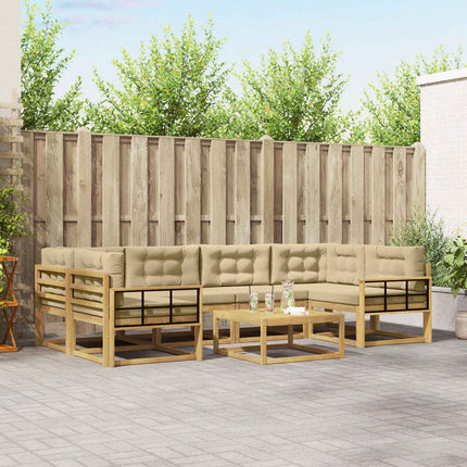 Udendørs sofagruppe med pude 5 pcs Hvid og Beige