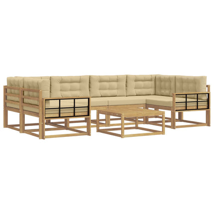 Udendørs sofagruppe med pude 5 pcs Hvid og Beige