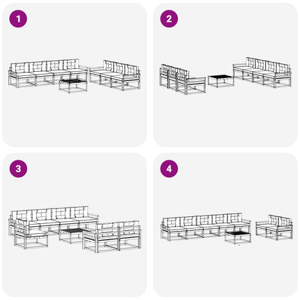 Udendørs sofagruppe med pude 7 pcs Hvid og antracit