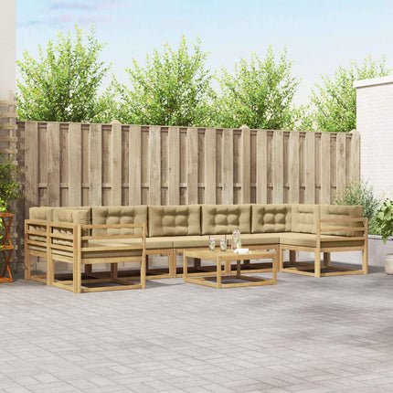 Udendørs sofagruppe med pude 6 pcs Hvid og Beige