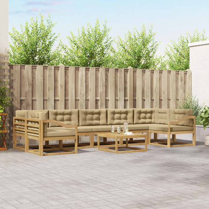 Udendørs sofagruppe med pude 6 pcs Hvid og Beige