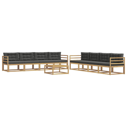 Udendørs sofagruppe 9 pcs Hvid og antracit 79 x 79 x 37 cm