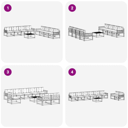 Udendørs sofagruppe 9 pcs Hvid og cremefarvet 79 x 79 x 37 cm