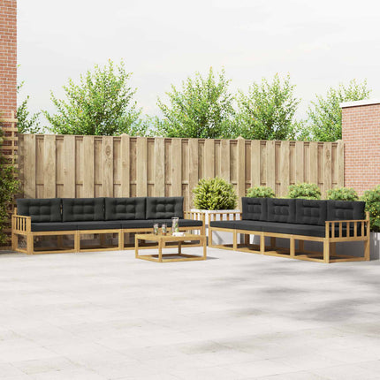 Udendørs sofagruppe 9 pcs Hvid og antracit 79 x 79 x 37 cm