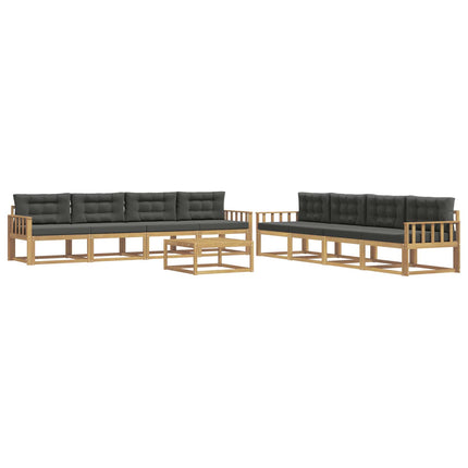 Udendørs sofagruppe 9 pcs Hvid og antracit 79 x 79 x 37 cm