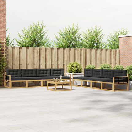 Udendørs sofagruppe 9 pcs Hvid og antracit 79 x 79 x 37 cm