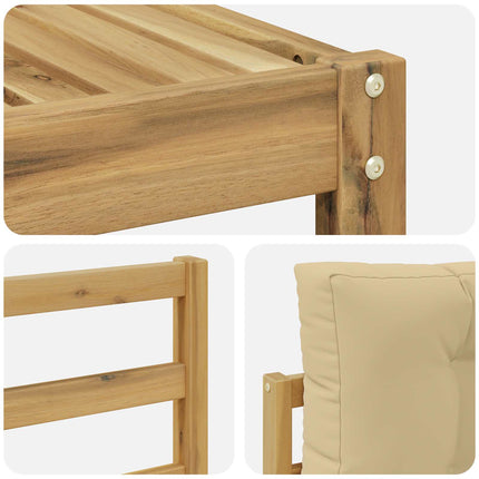 Udendørs sofagruppe 4 stk. Hvid og Beige Polyester
