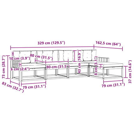 Udendørs sofagruppe 4 stk. Hvid og Beige Polyester