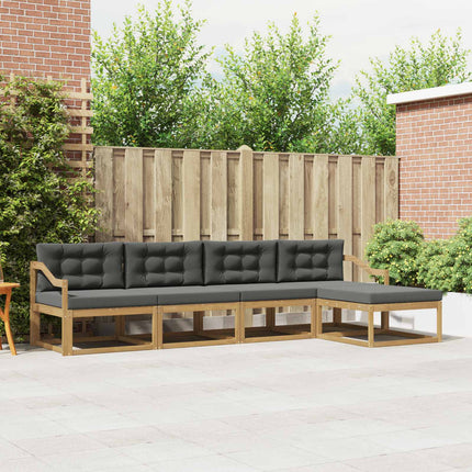 Udendørs sofagruppe med pude 4 pcs Hvid og antracit Polyester