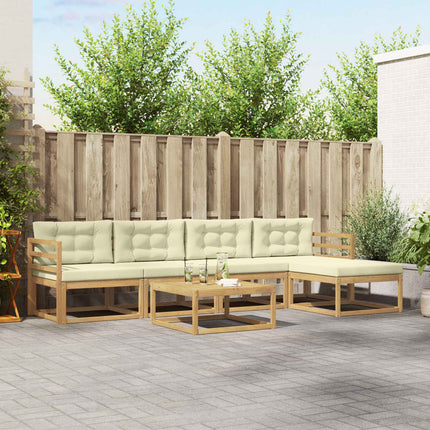 Udendørs sofagruppe 6 pcs Hvid og cremefarvet 79 x 79 x 37 cm