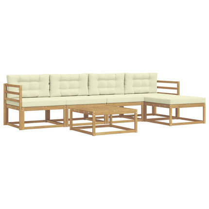 Udendørs sofagruppe 6 pcs Hvid og cremefarvet 79 x 79 x 37 cm