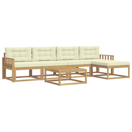 Udendørs sofagruppe 6 pcs Hvid og cremefarvet 79 x 79 x 37 cm