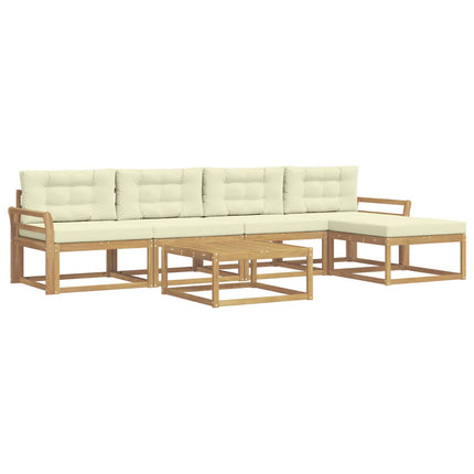 Udendørs sofagruppe 6 pcs Hvid og cremefarvet 79 x 79 x 37 cm