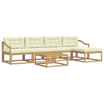 Udendørs sofagruppe 6 pcs Hvid og cremefarvet 79 x 79 x 37 cm