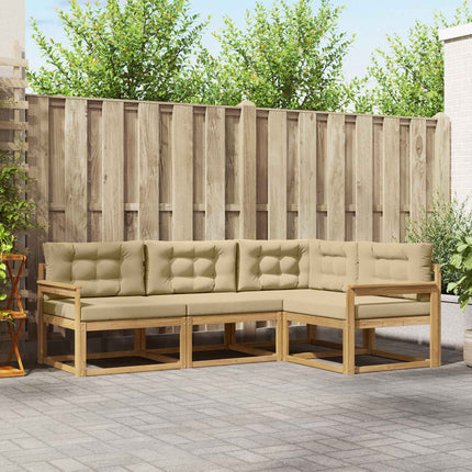 Udendørs sofagruppe 3 stk. Hvid og Beige Polyester