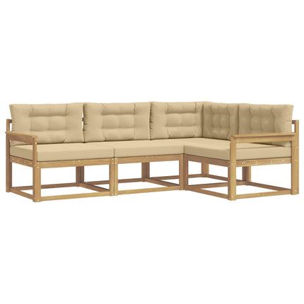 Udendørs sofagruppe 3 stk. Hvid og Beige Polyester
