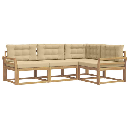Udendørs sofagruppe 3 stk. Hvid og Beige Polyester
