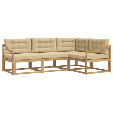 Udendørs sofagruppe 3 stk. Hvid og Beige Polyester