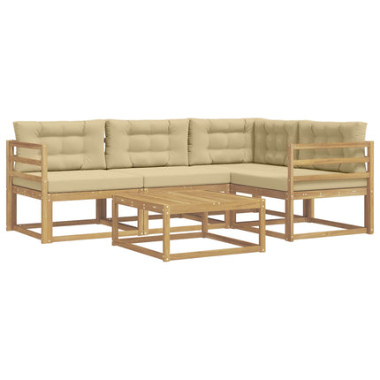 Udendørs sofagruppe 5 pcs Hvid og Beige 79 x 79 x 37 cm