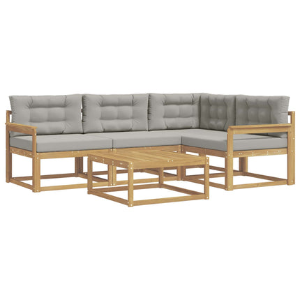 Udendørs sofagruppe 5 pcs Hvid og lysegrå 79 x 79 x 37 cm