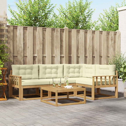 Udendørs sofagruppe 5 pcs Hvid og cremefarvet 79 x 79 x 37 cm