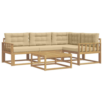 Udendørs sofagruppe 5 pcs Hvid og Beige 79 x 79 x 37 cm