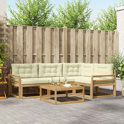 Udendørs sofagruppe 5 pcs Hvid og cremefarvet 79 x 79 x 37 cm
