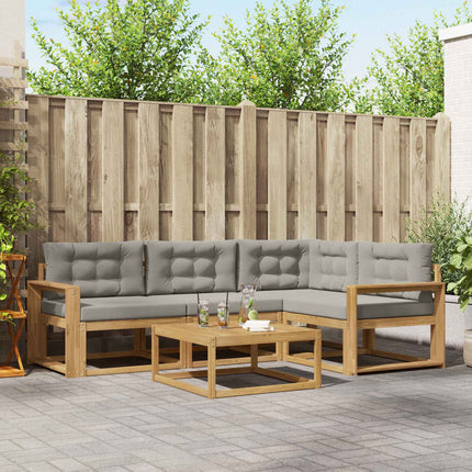 Udendørs sofagruppe 5 pcs Hvid og lysegrå 79 x 79 x 37 cm