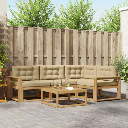 Udendørs sofagruppe 5 pcs Hvid og Beige 79 x 79 x 37 cm