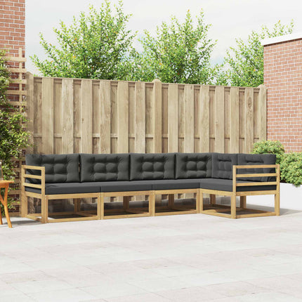 Udendørs sofagruppe med pude 4 pcs Hvid og antracit Polyester
