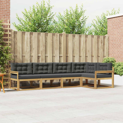 Udendørs sofagruppe med pude 4 pcs Hvid og antracit Polyester