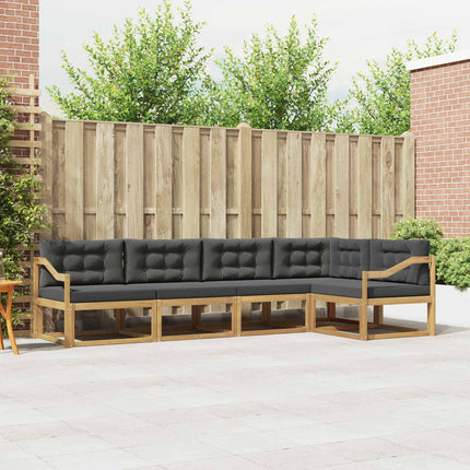 Udendørs sofagruppe med pude 4 pcs Hvid og antracit Polyester