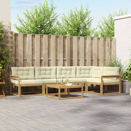 Udendørs sofagruppe 6 pcs Hvid og cremefarvet 79 x 79 x 37 cm