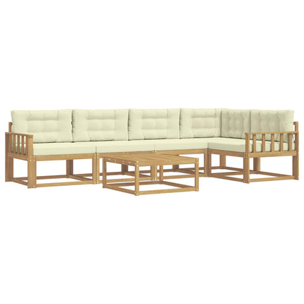 Udendørs sofagruppe 6 pcs Hvid og cremefarvet 79 x 79 x 37 cm