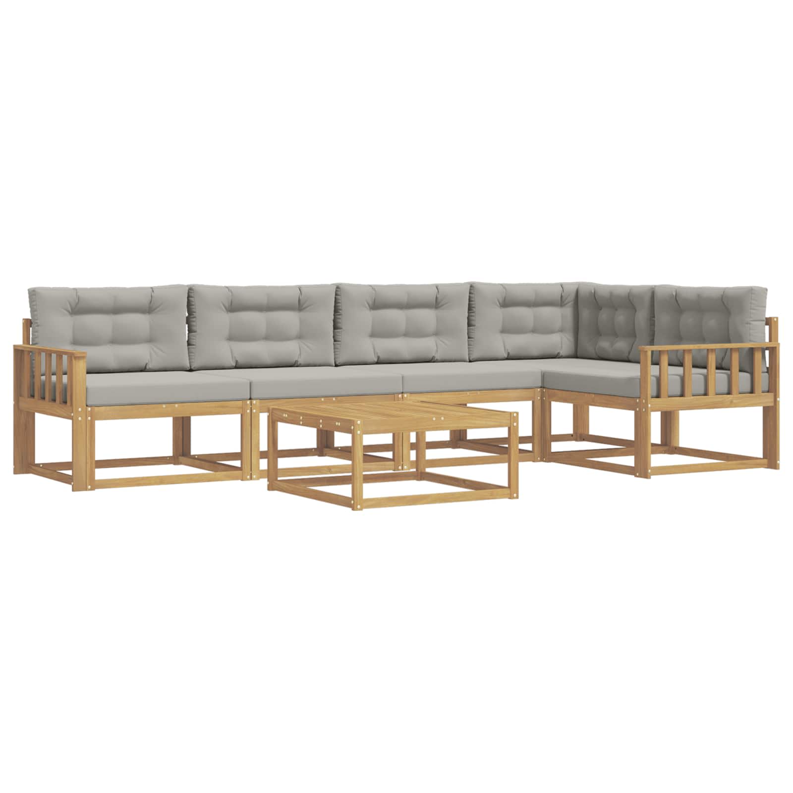 Udendørs sofagruppe 6 pcs Hvid og lysegrå 79 x 79 x 37 cm