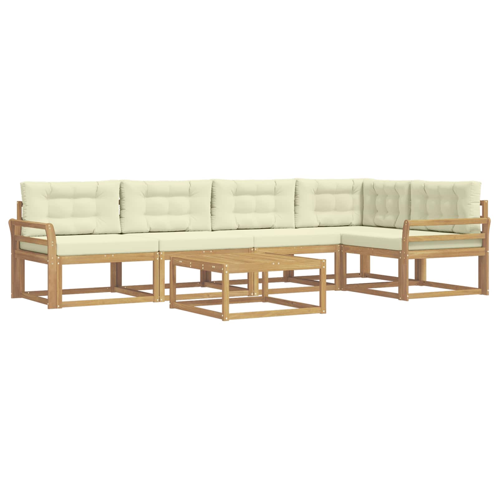 Udendørs sofagruppe 6 pcs Hvid og cremefarvet 79 x 79 x 37 cm