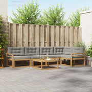 Udendørs sofagruppe 6 pcs Hvid og lysegrå 79 x 79 x 37 cm