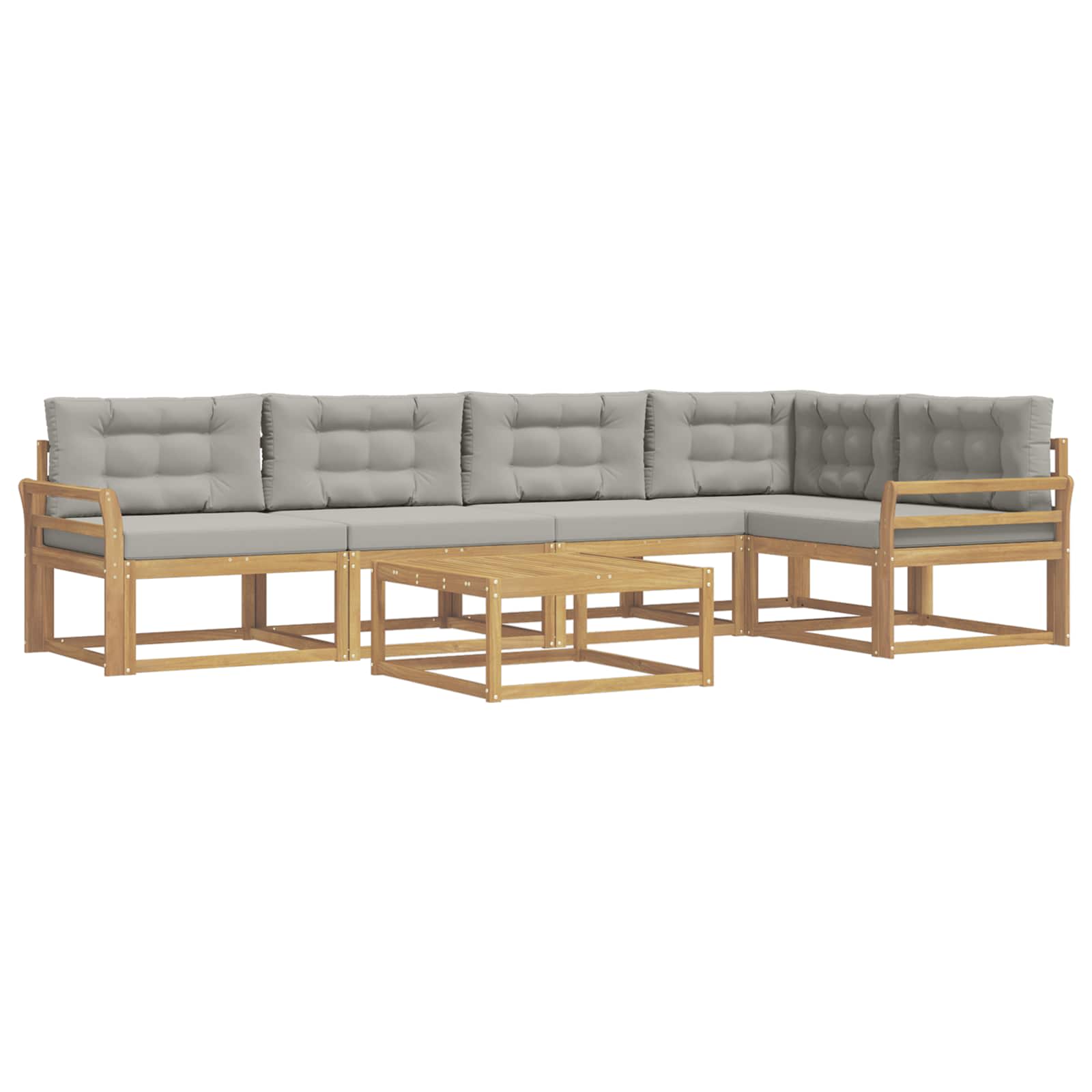 Udendørs sofagruppe 6 pcs Hvid og lysegrå 79 x 79 x 37 cm