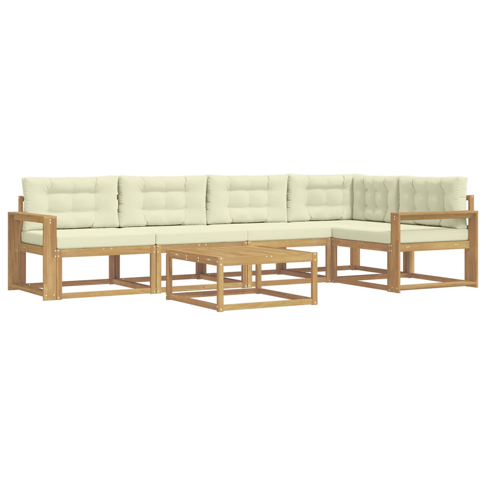 Udendørs sofagruppe 6 pcs Hvid og cremefarvet 79 x 79 x 37 cm