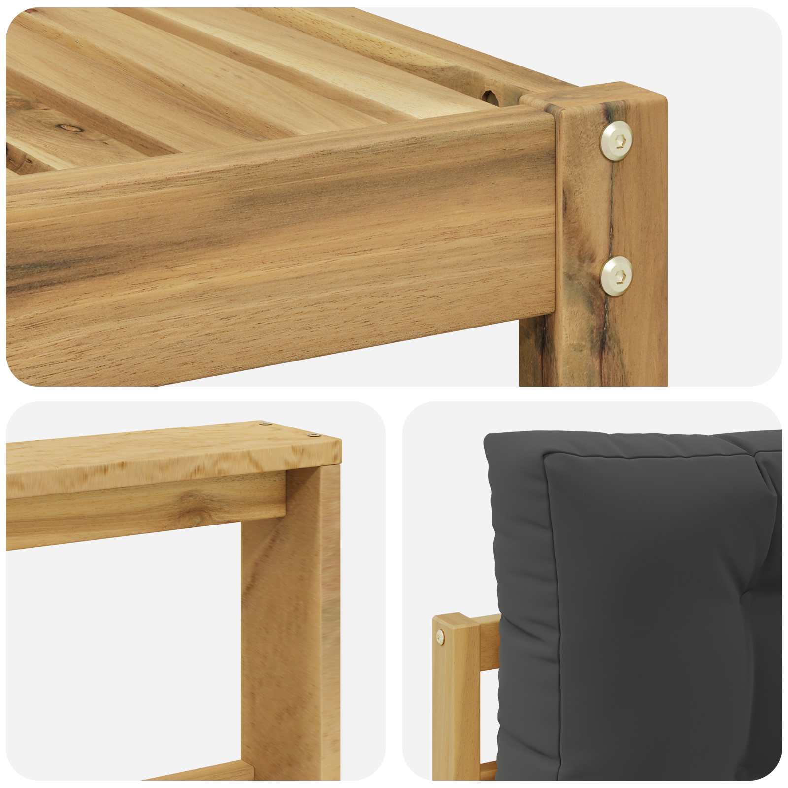 Udendørs sofagruppe 6 pcs Hvid og antracit 79 x 79 x 37 cm