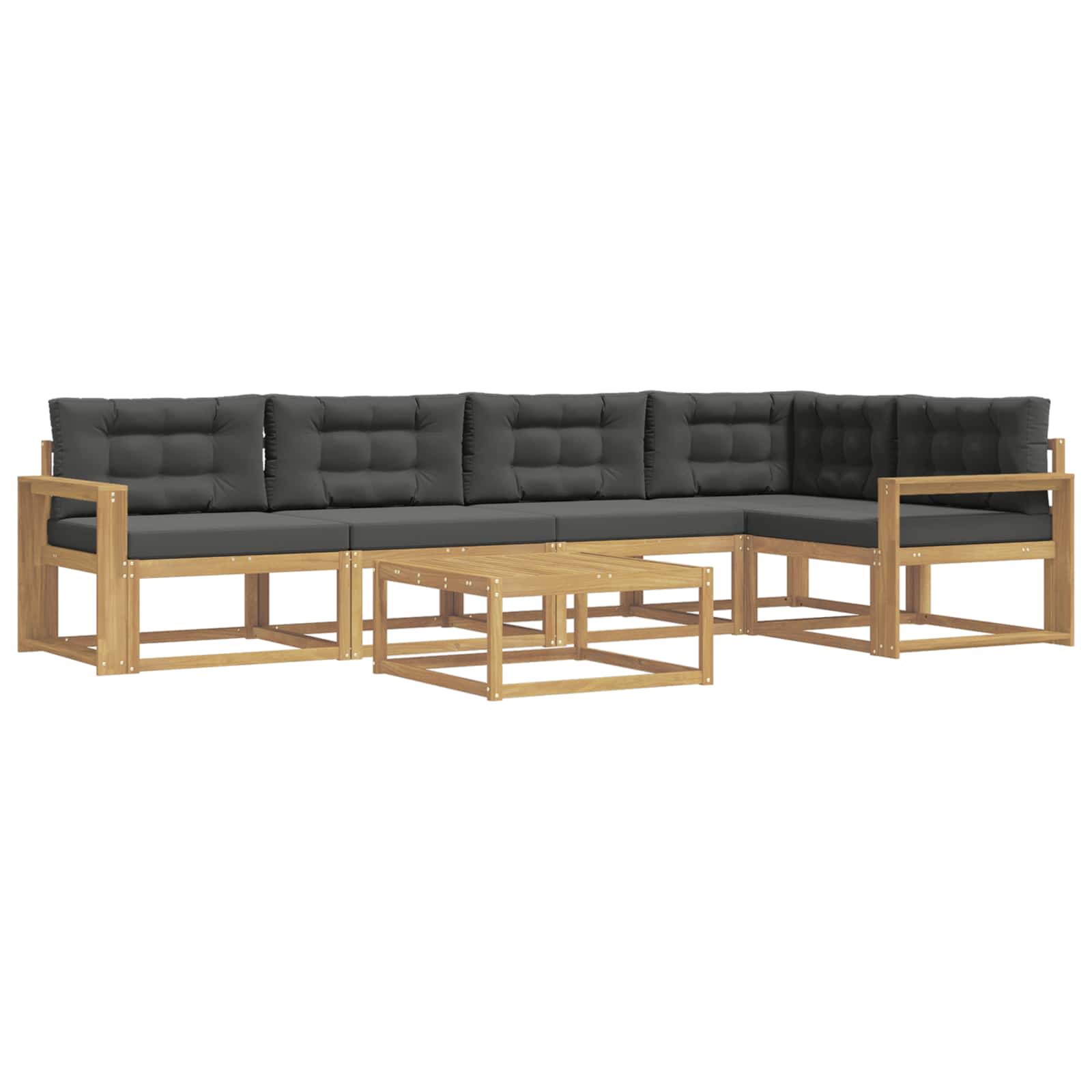 Udendørs sofagruppe 6 pcs Hvid og antracit 79 x 79 x 37 cm