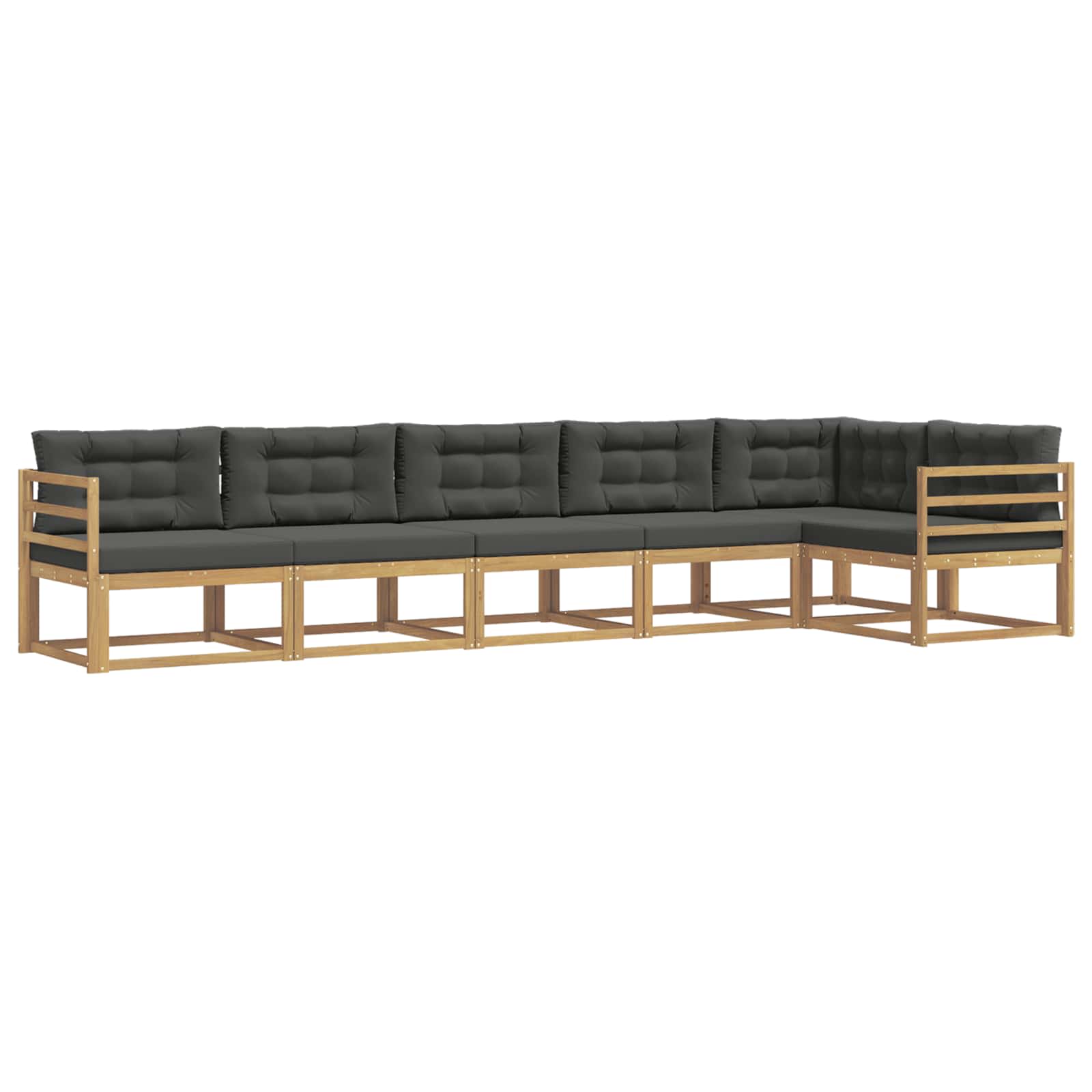 Udendørs sofagruppe med pude 4 pcs Hvid og antracit Polyester