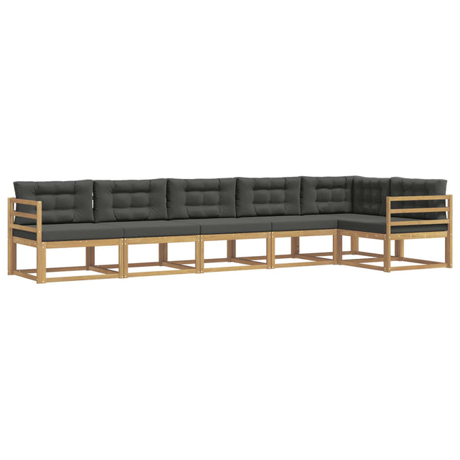 Udendørs sofagruppe med pude 4 pcs Hvid og antracit Polyester